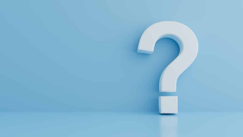Illustration of a question mark in a blue background
